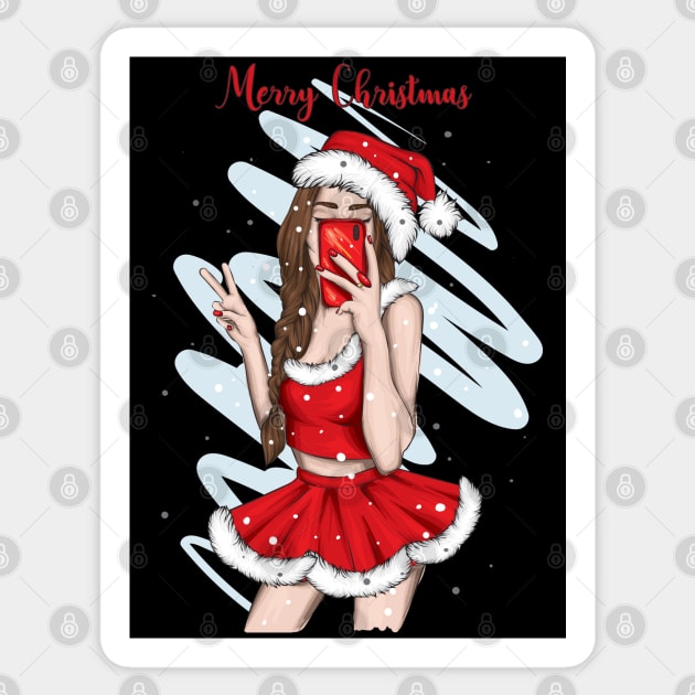 Christmas pinup girls Sticker by MZeeDesigns